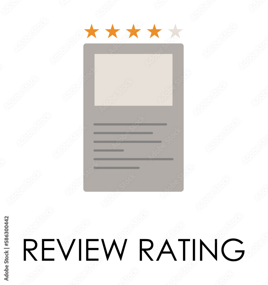 Poster colored review rating illustration. element of marketing and business flat for mobile concept and we