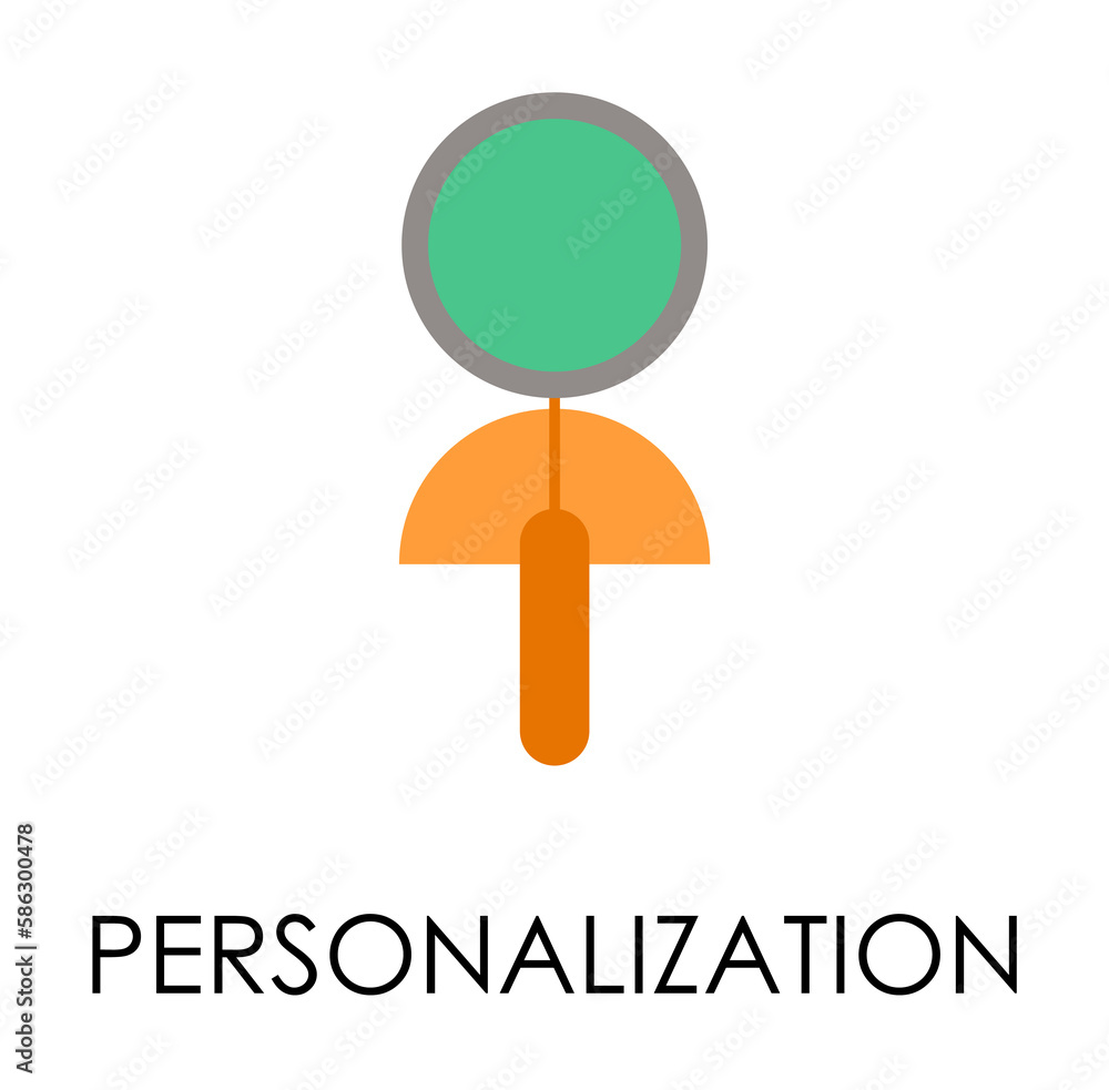 Poster colored personalization illustration. element of marketing and business flat for mobile concept and 