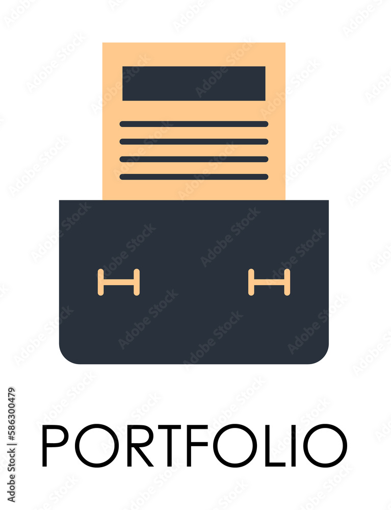 Aufkleber colored portfolio illustration. element of marketing and business flat for mobile concept and web ap