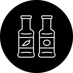 Sauce Bottle Line Inverted Icon