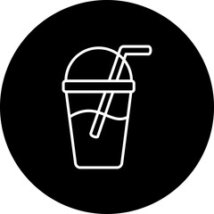 Plastic Cup Line Inverted Icon