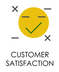 colored customer satisfaction illustration. Element of marketing and business flat for mobile concept and web apps. Isolated customer satisfaction flat for web and mobile