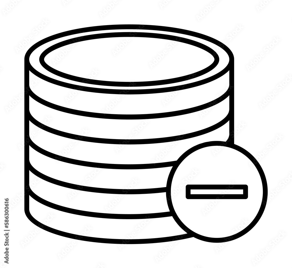 Poster sign remove coins icon. element of mobile banking for smart concept and web apps. thin line sign rem