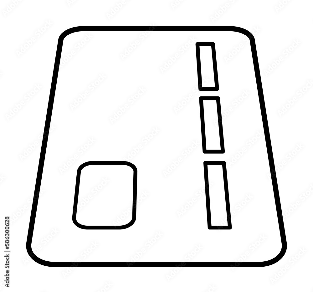 Poster credit card icon. element of mobile banking for smart concept and web apps. thin line credit card ic