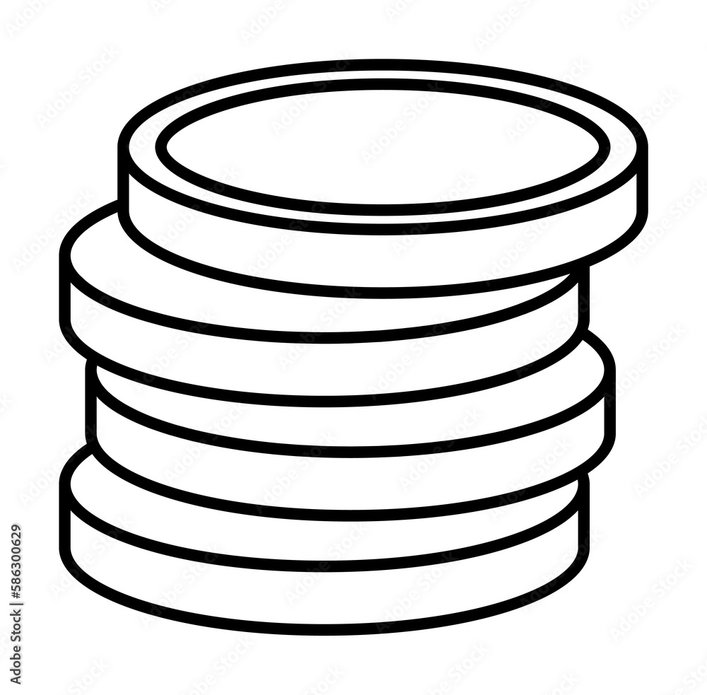 Poster coins icon. element of mobile banking for smart concept and web apps. thin line coins icon can be us