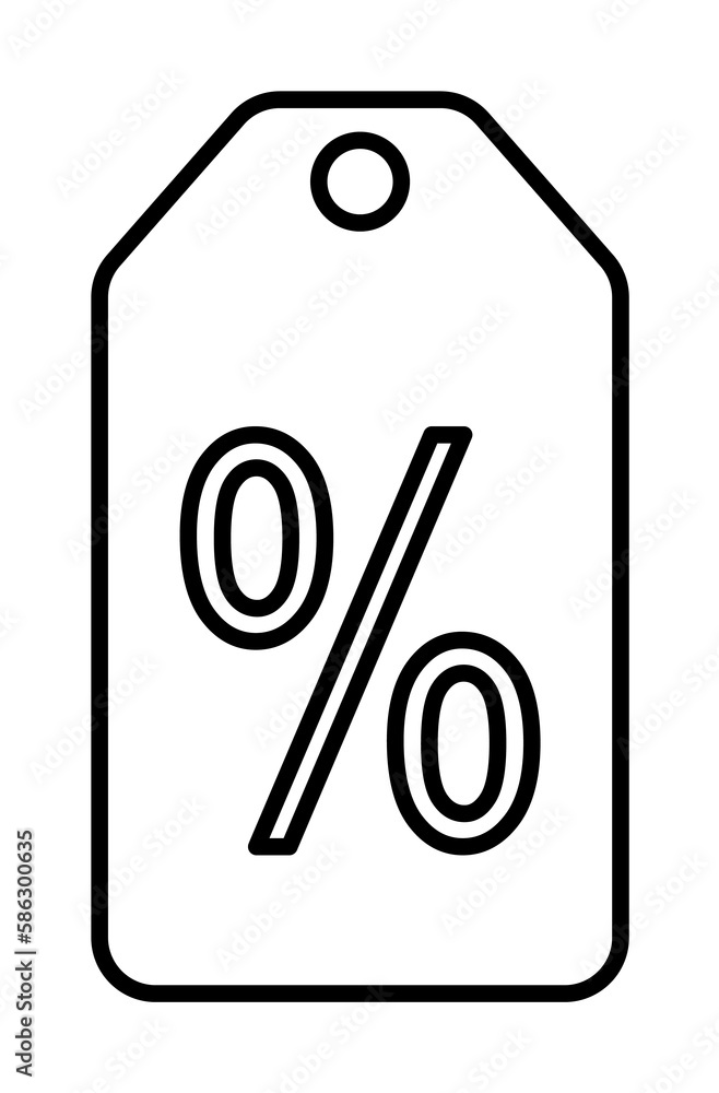 Poster percent tag icon. element of mobile banking for smart concept and web apps. thin line percent tag ic