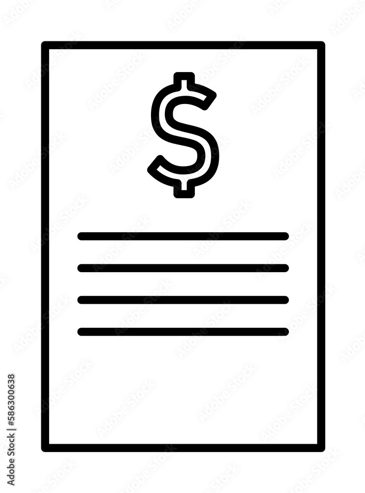 Poster money contract icon. element of mobile banking for smart concept and web apps. thin line money contr