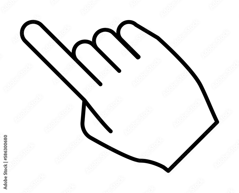 Poster finger point icon. element of mobile banking for smart concept and web apps. thin line finger point 