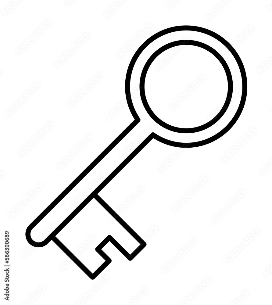 Aufkleber key icon. element of mobile banking for smart concept and web apps. thin line key icon can be used f