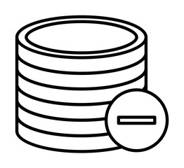 sign remove coins icon. Element of mobile banking for smart concept and web apps. Thin line sign remove coins icon can be used for web and mobile