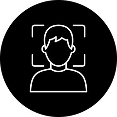 Face Scanner Line Inverted Icon
