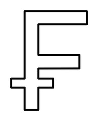 Obraz premium sign of franc icon. Element of mobile banking for smart concept and web apps. Thin line sign of franc icon can be used for web and mobile