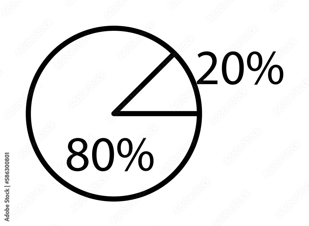 Poster percentage in a pie icon. element of mobile banking for smart concept and web apps. thin line percen