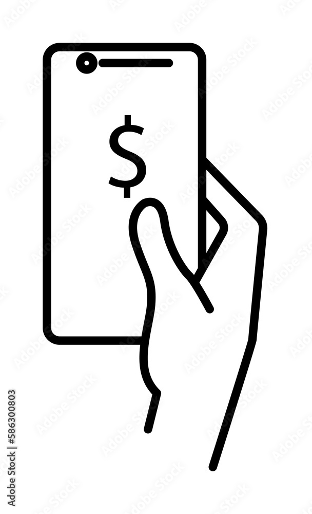Aufkleber user mobile banking icon. element of mobile banking for smart concept and web apps. thin line user m