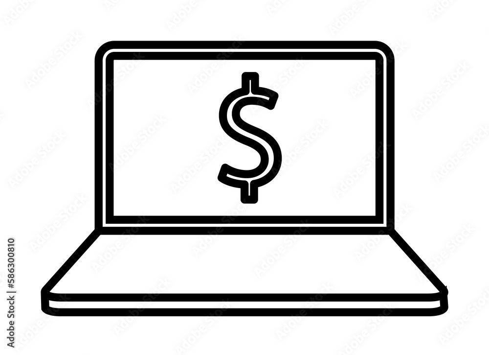 Poster online banking icon. element of mobile banking for smart concept and web apps. thin line online bank