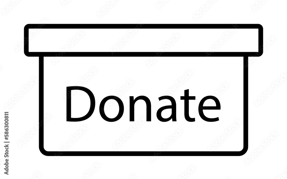 Aufkleber donate sign icon. element of mobile banking for smart concept and web apps. thin line donate sign ic