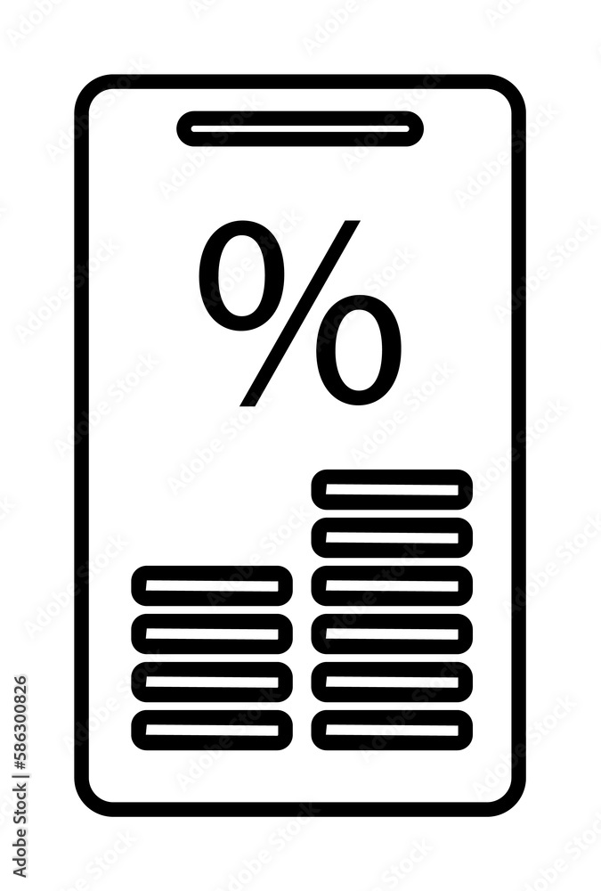 Poster interest accrual in mobile banking icon. element of mobile banking for smart concept and web apps. t