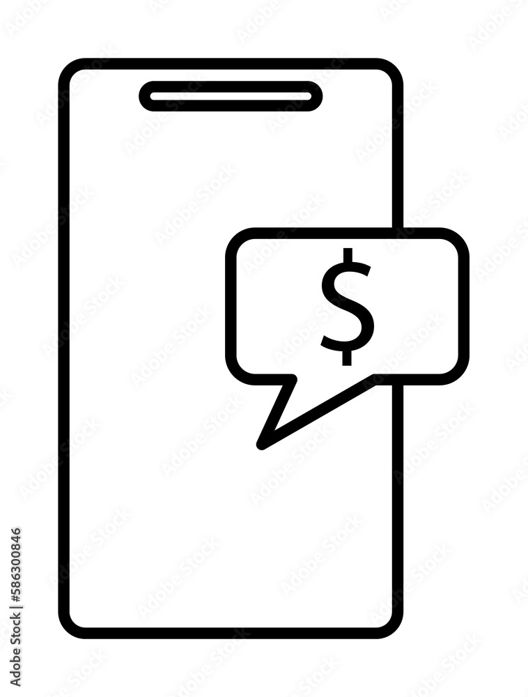 Poster message about the receipt of money in mobile banking icon. element of mobile banking for smart conce