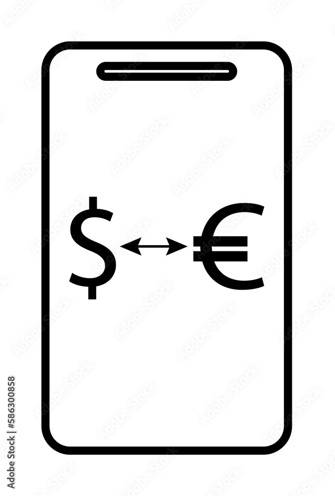 Poster mobile banking currency exchange icon. element of mobile banking for smart concept and web apps. thi