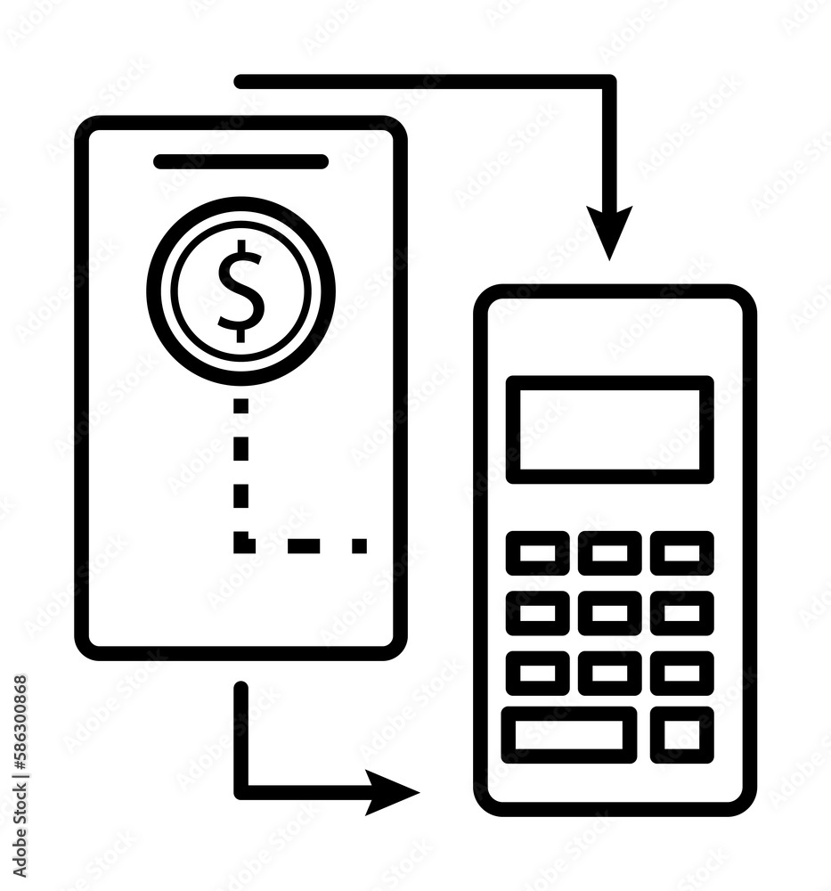 Poster charging money in mobile banking icon. element of mobile banking for smart concept and web apps. thi