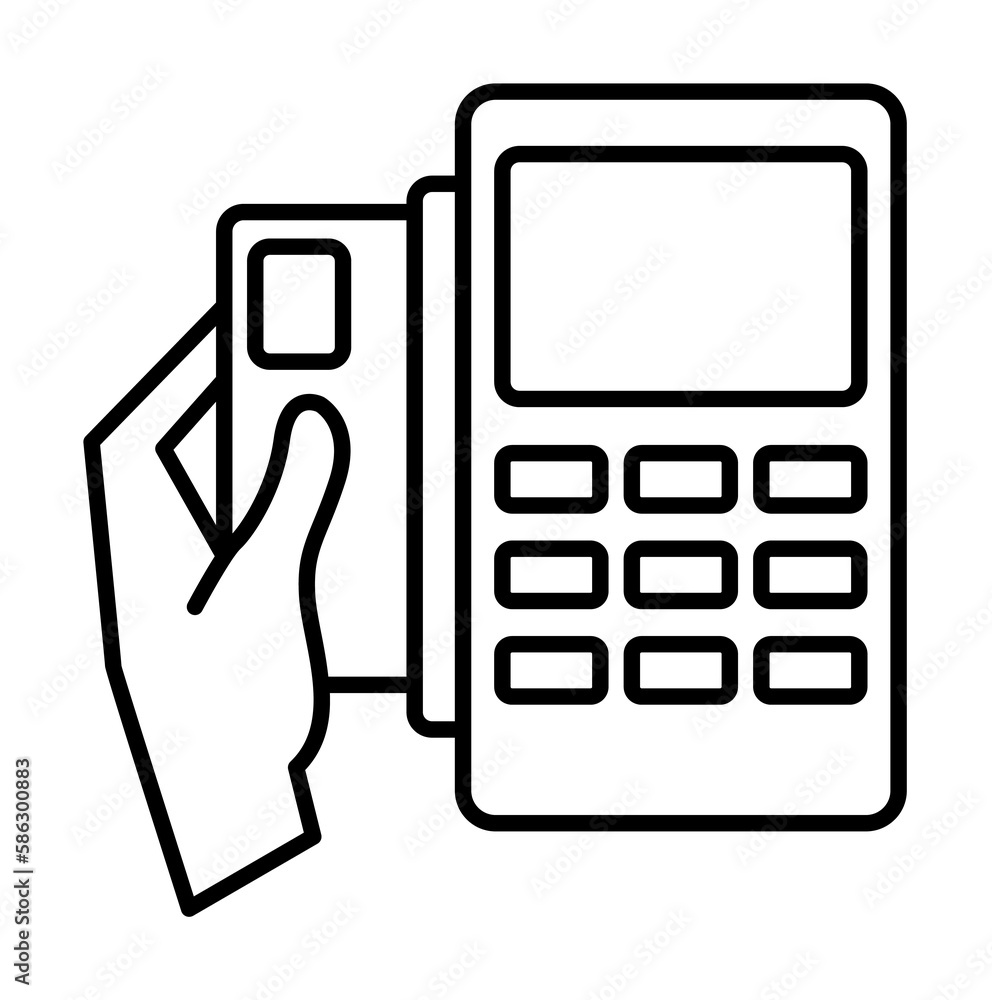 Poster end-user icon. element of mobile banking for smart concept and web apps. thin line end-user icon can