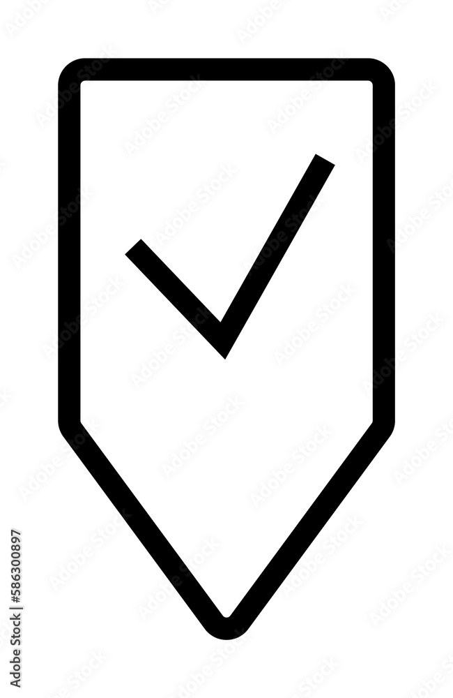 Poster tag checked icon. element of navigation for mobile concept and web apps. thin line tag checked icon 