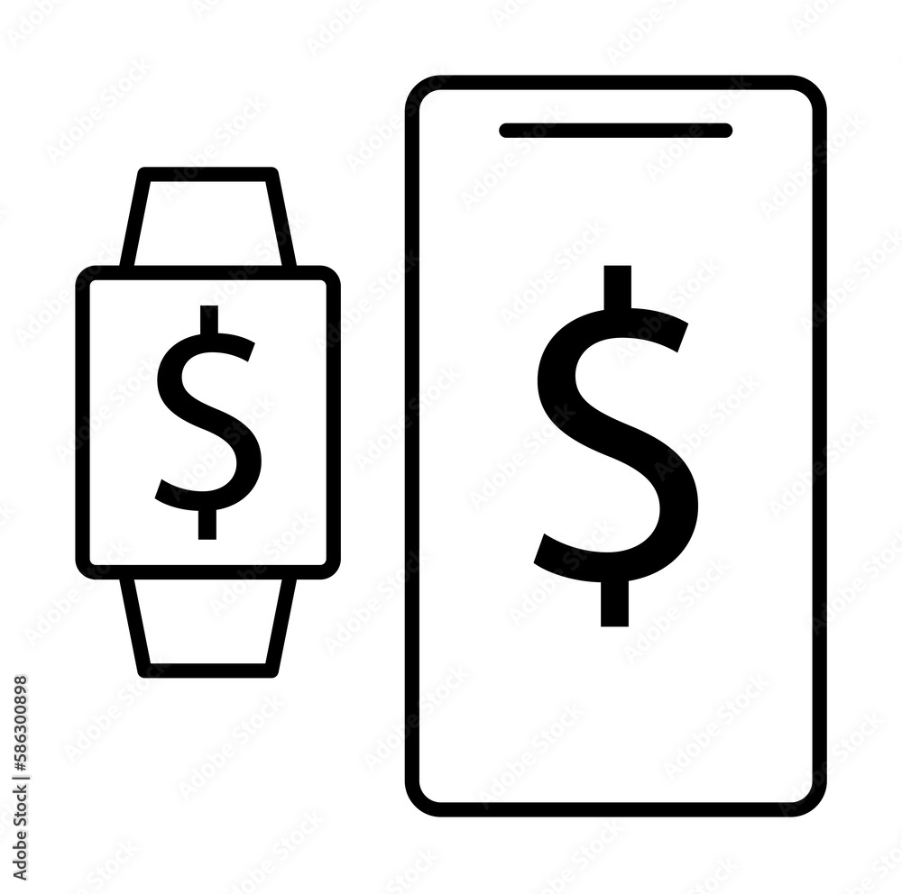Aufkleber synchronization with smart watches icon. element of mobile banking for smart concept and web apps. t