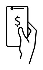 user mobile banking icon. Element of mobile banking for smart concept and web apps. Thin line user mobile banking icon can be used for web and mobile