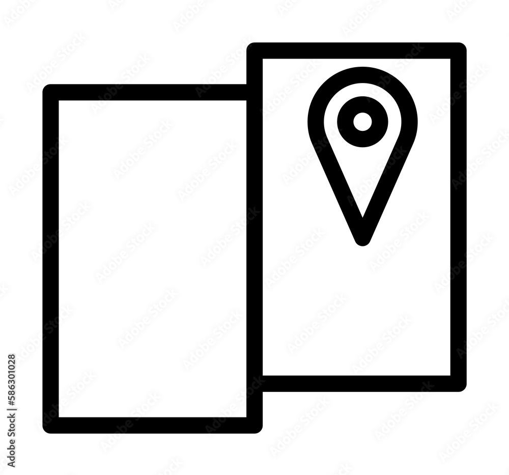 Aufkleber pin on the screen icon. element of navigation for mobile concept and web apps. thin line pin on the 