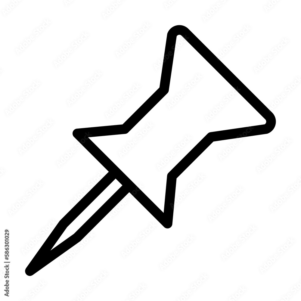 Aufkleber pin for papers icon. element of navigation for mobile concept and web apps. thin line pin for papers