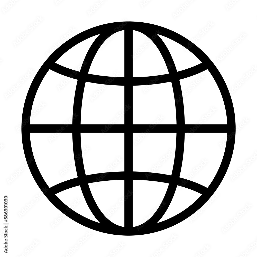 Aufkleber globe icon. element of navigation for mobile concept and web apps. thin line globe icon can be used 
