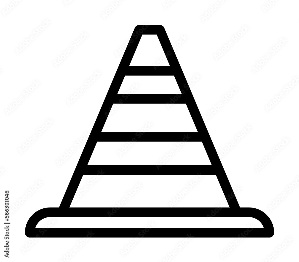 Aufkleber road cone icon. element of navigation for mobile concept and web apps. thin line road cone icon can 