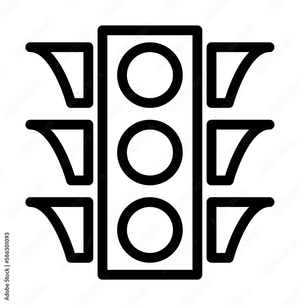 Aufkleber traffic light icon. element of navigation for mobile concept and web apps. thin line traffic light i