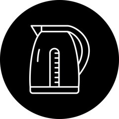 Electric Kettle Line Inverted Icon