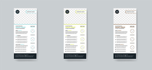 Modern Business Corporate DL Flyer Rack Card Template Unique Design for Office, Company, and Multipurpose Use with Creative Shapes and Idea