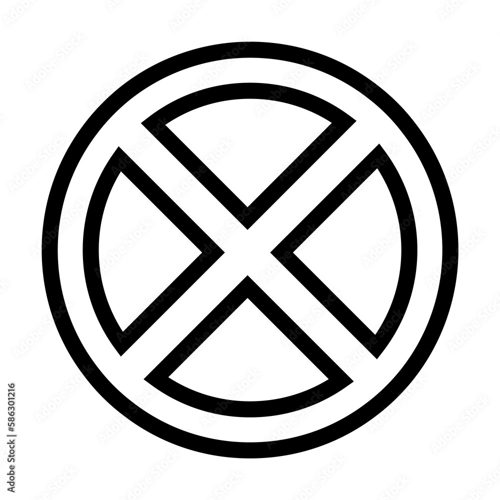 Poster road prohibition sign icon. element of navigation for mobile concept and web apps. thin line road pr