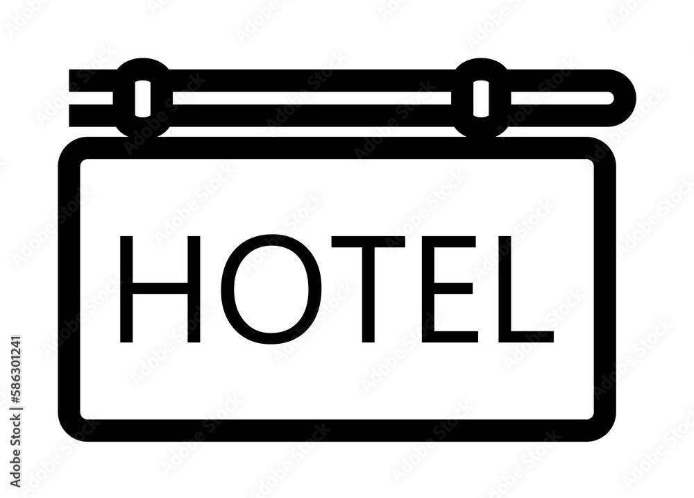 Aufkleber hotel sign icon. element of navigation for mobile concept and web apps. thin line hotel sign icon ca
