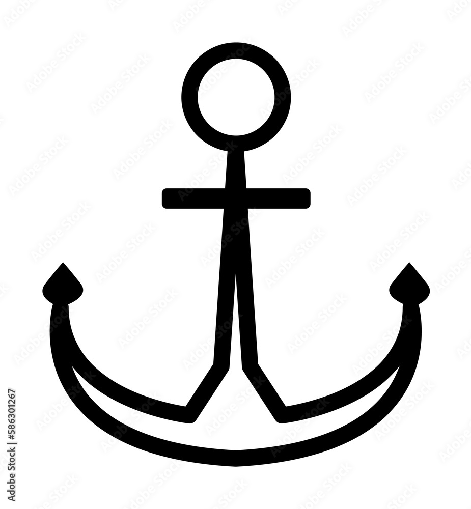 Aufkleber anchor icon. element of navigation for mobile concept and web apps. thin line anchor icon can be use