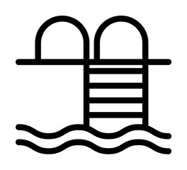 bathing place icon. Element of navigation for mobile concept and web apps. Thin line bathing place icon can be used for web and mobile