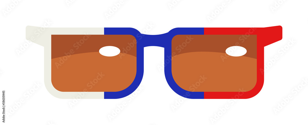 Poster fan spectacles illustration. element of fans accessory for mobile concept and web apps. colored in r