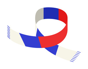 fan scarf illustration. Element of fans accessory for mobile concept and web apps. Colored in Russian national flag fan scarf flat can be used for web and mobile