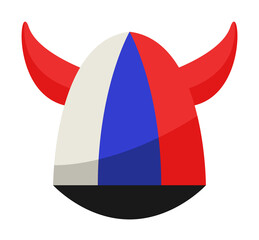 fan horn cap illustration. Element of fans accessory for mobile concept and web apps. Colored in Russian national flag fan horn cap flat can be used for web and mobile