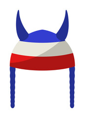 fan Viking cap illustration. Element of fans accessory for mobile concept and web apps. Colored in Russian national flag fan Viking cap flat can be used for web and mobile