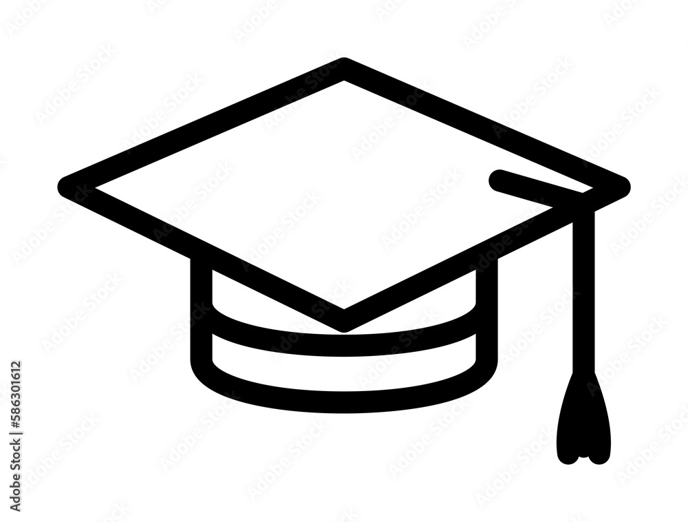 Poster graduate's cap icon. element of science icon for mobile concept and web apps. thin line graduate's c