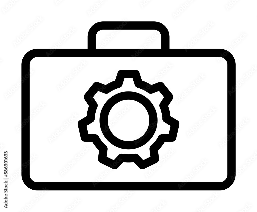 Aufkleber a suitcase with a mechanism icon. element of science icon for mobile concept and web apps. thin line