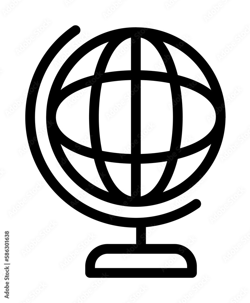 Aufkleber globe icon. element of science icon for mobile concept and web apps. thin line globe icon can be use