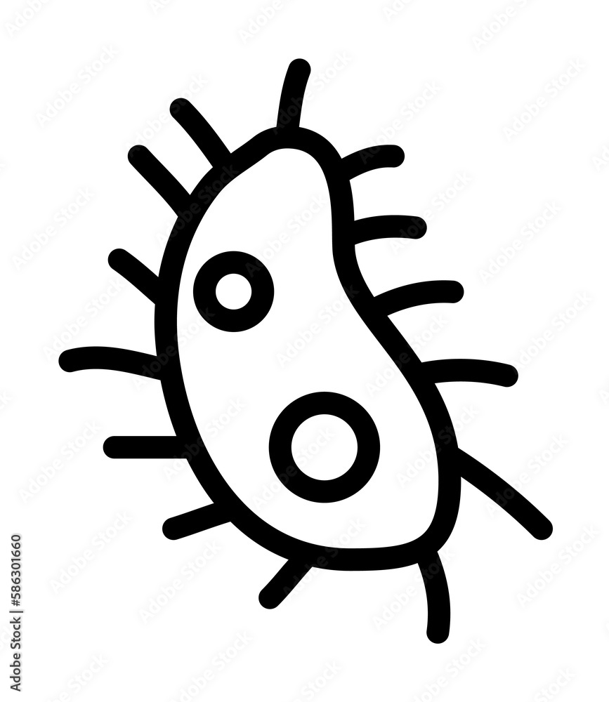 Poster bacterium icon. element of science icon for mobile concept and web apps. thin line bacterium icon ca