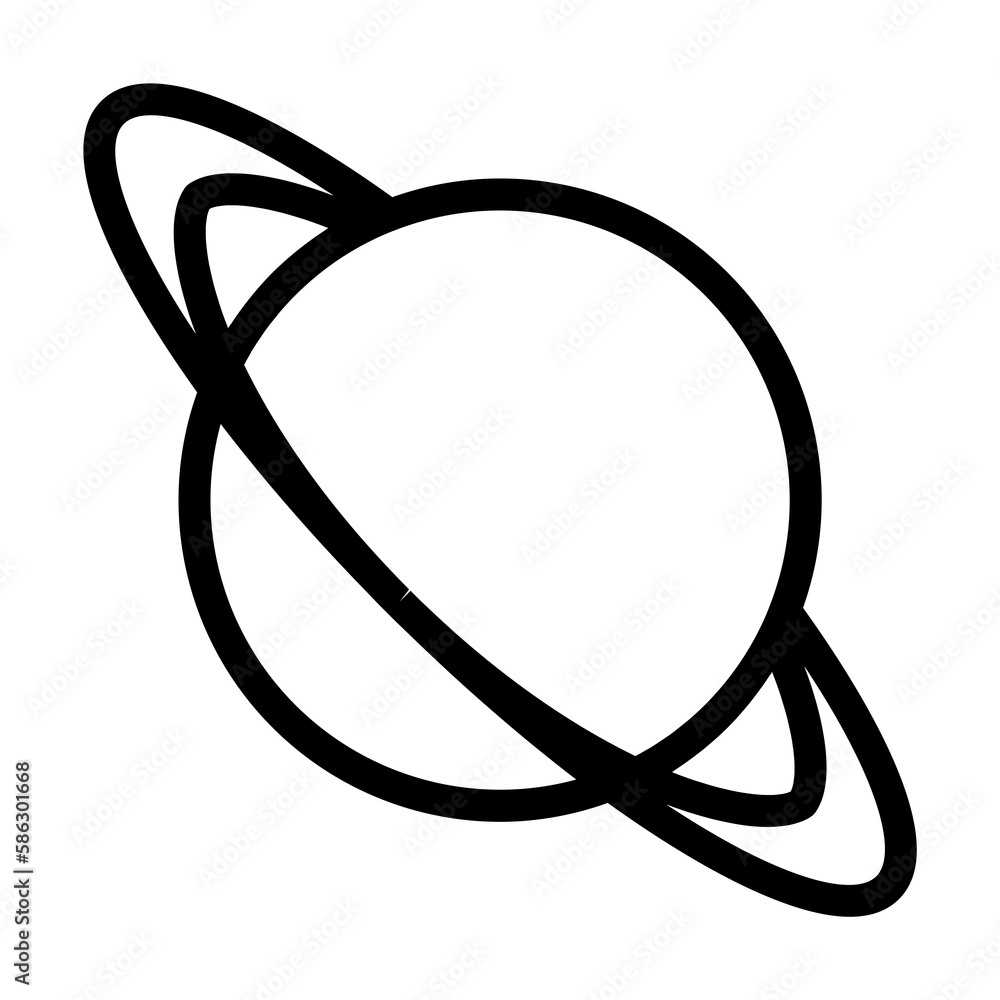 Aufkleber planet saturn icon. element of science icon for mobile concept and web apps. thin line planet saturn