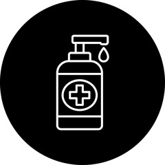 Hand Sanitizer Line Inverted Icon