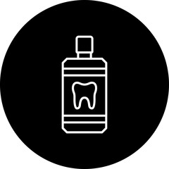 Mouthwash Line Inverted Icon